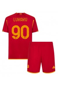 Fotbalové Dres AS Roma Romelu Lukaku #90 Dětské Domácí Oblečení 2023-24 Krátký Rukáv (+ trenýrky)